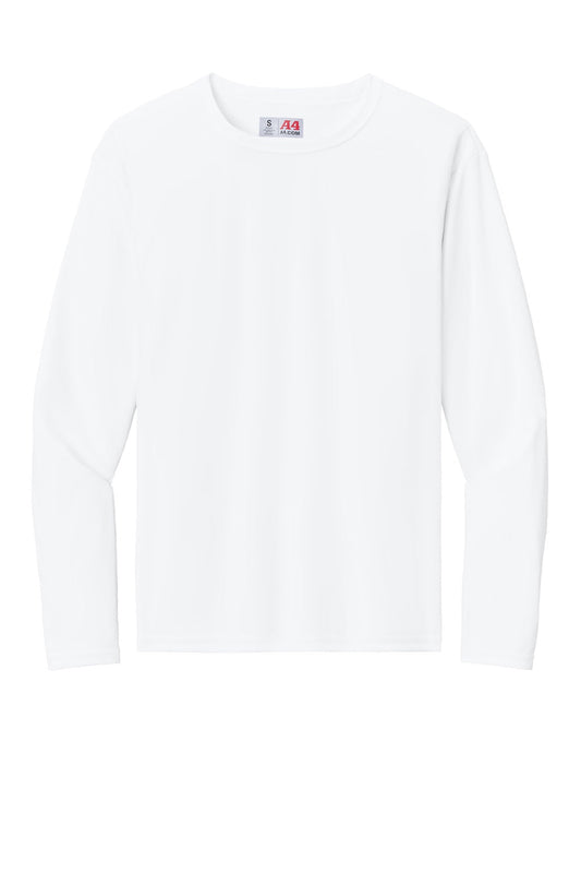 Mens AirFlex Long Sleeve Crewneck T-Shirt - White - COMING SOON