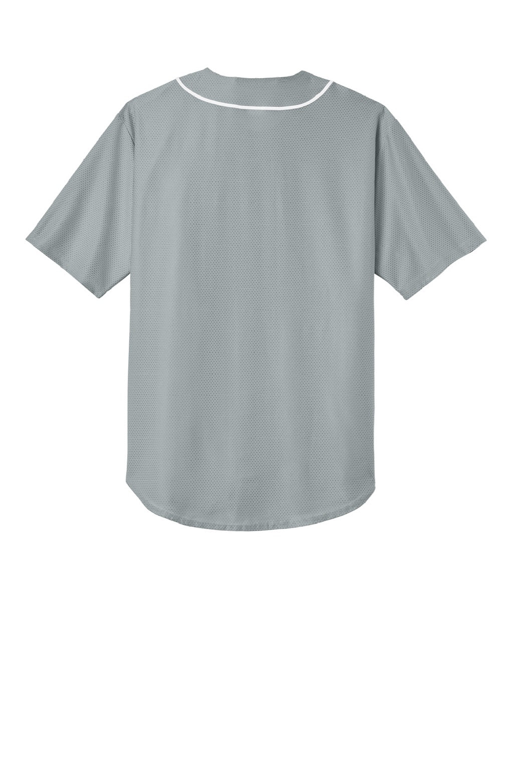 Mens Short Sleeve Full Button Baseball Jersey - Grey - COMING SOON