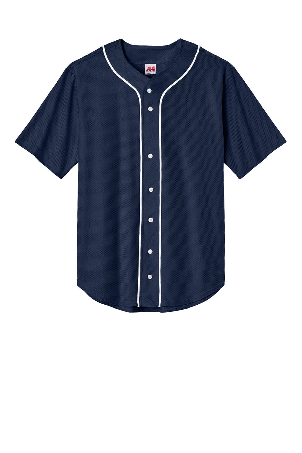 Mens Short Sleeve Full Button Baseball Jersey - Navy Blue - COMING SOON