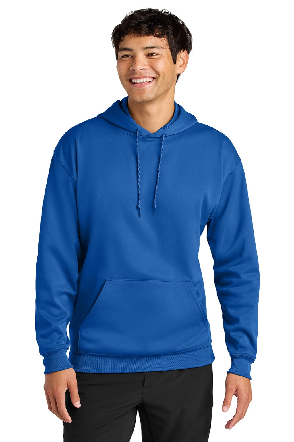 Mens Sprint Tech Fleece Hooded Sweatshirt w/ Pouch Pocket - Royal Blue
