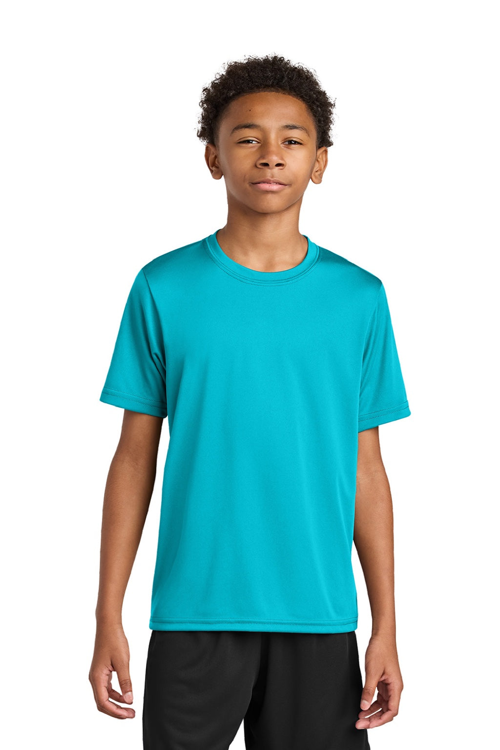 Youth Performance Moisture Wicking Short Sleeve Crewneck T-Shirt - Electric Blue
