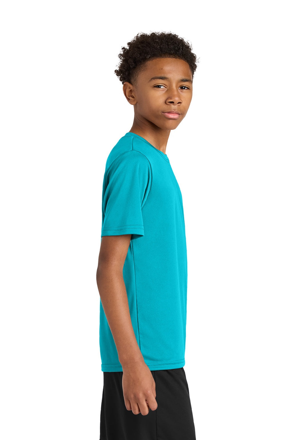 Youth Performance Moisture Wicking Short Sleeve Crewneck T-Shirt - Electric Blue