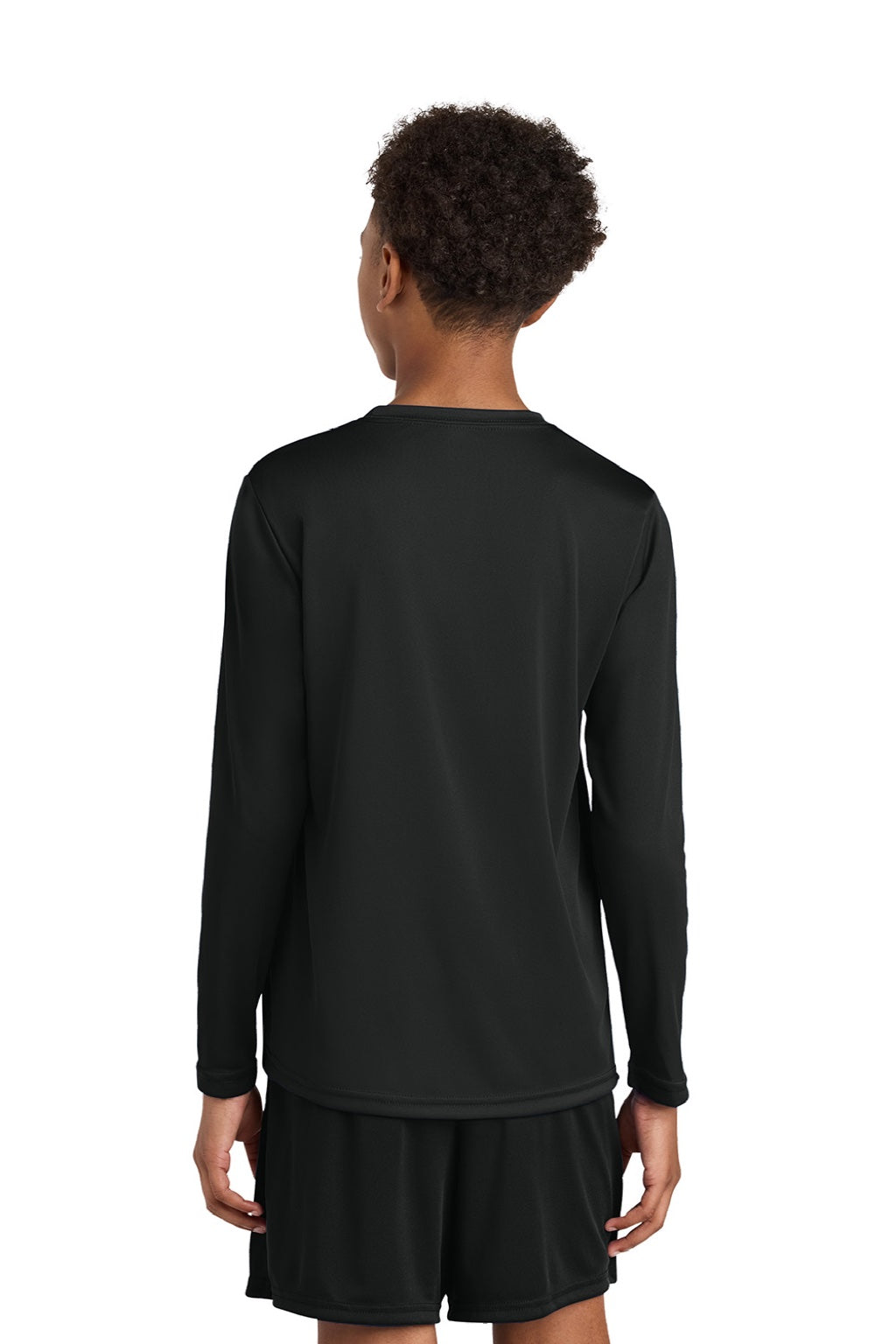 Youth Cooling Performance Long Sleeve Crewneck T-Shirt - Black - COMING SOON