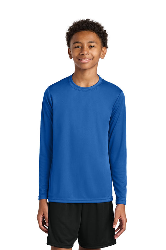 Youth Cooling Performance Long Sleeve Crewneck T-Shirt - Royal Blue - COMING SOON