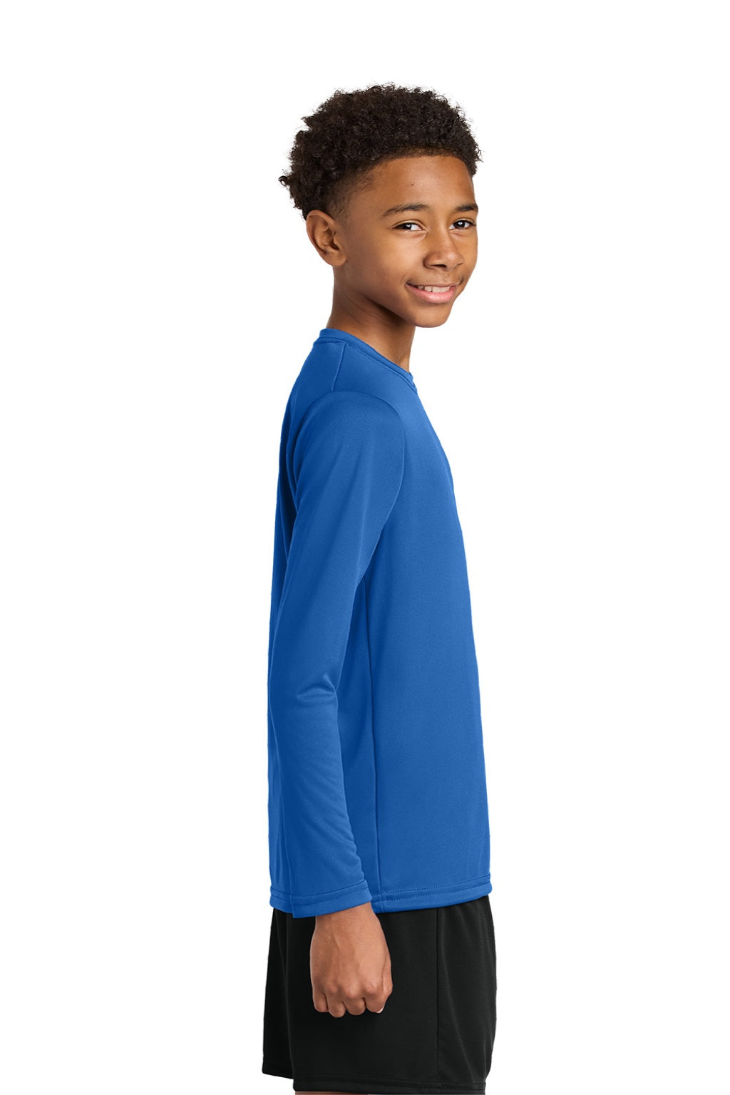Youth Cooling Performance Long Sleeve Crewneck T-Shirt - Royal Blue - COMING SOON