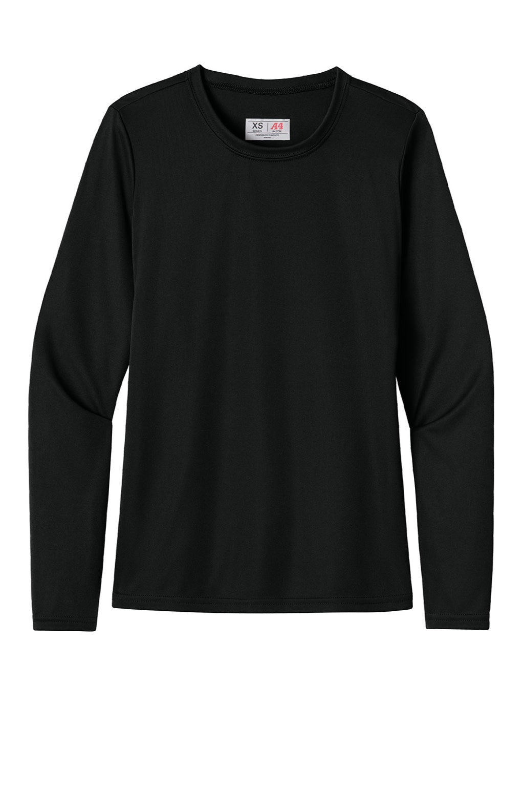 Womens Cooling Performance Long Sleeve Crewneck T-Shirt - Black - COMING SOON