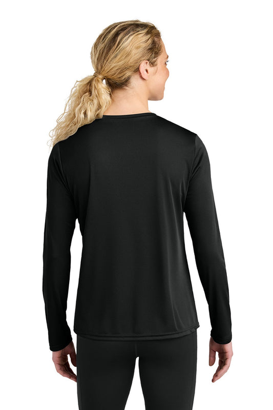 Womens Cooling Performance Long Sleeve Crewneck T-Shirt - Black - COMING SOON
