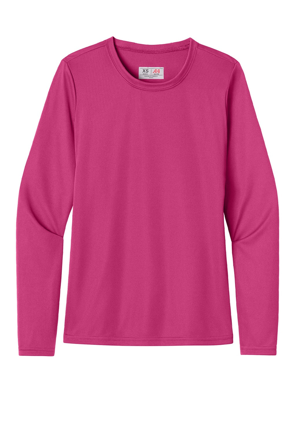 Womens Cooling Performance Long Sleeve Crewneck T-Shirt - Fuchsia Pink - COMING SOON