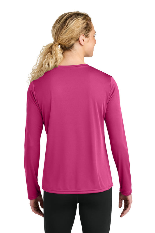 Womens Cooling Performance Long Sleeve Crewneck T-Shirt - Fuchsia Pink - COMING SOON