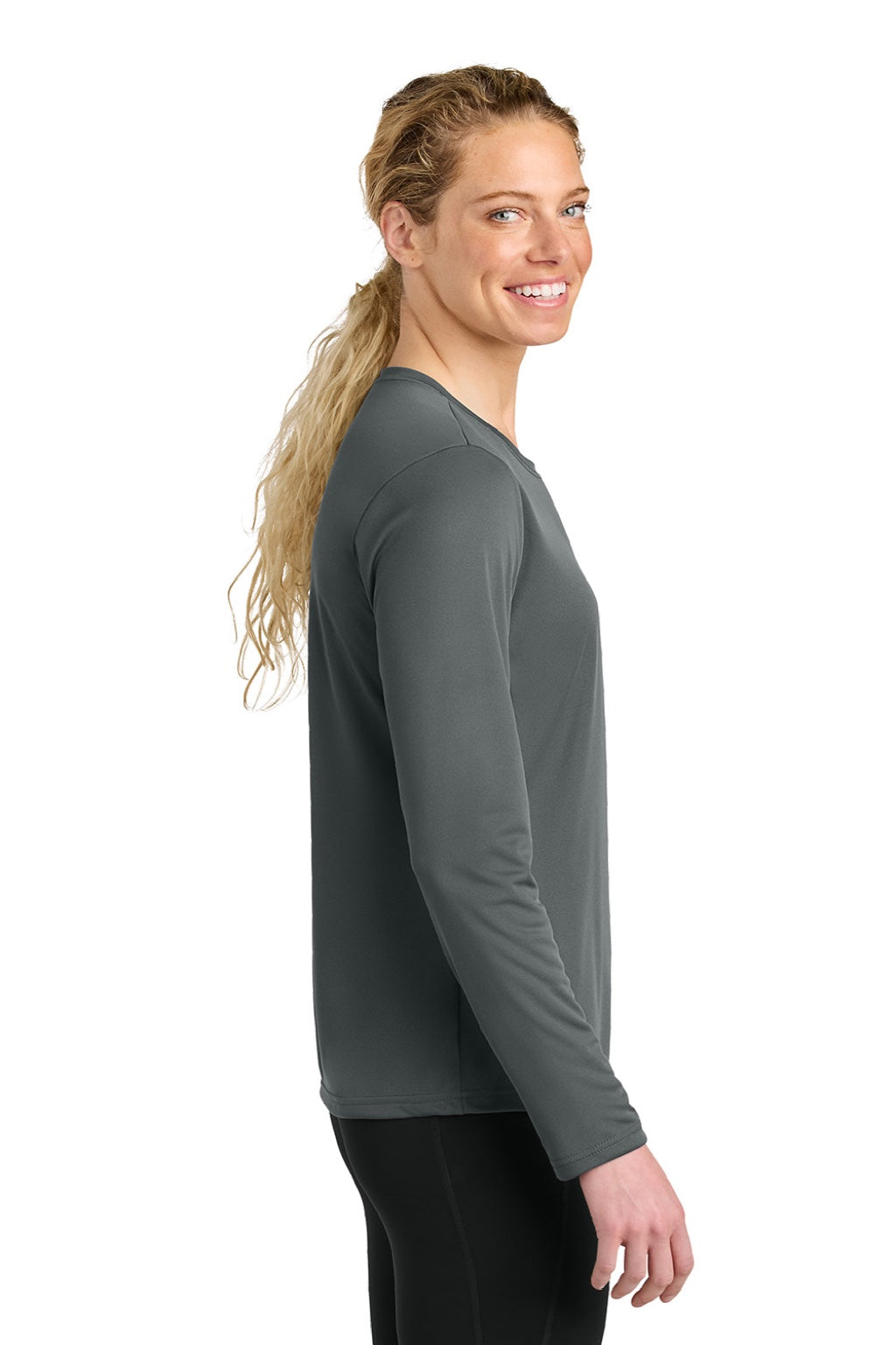 Womens Cooling Performance Long Sleeve Crewneck T-Shirt - Graphite Grey - COMING SOON