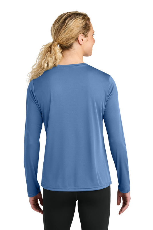Womens Cooling Performance Long Sleeve Crewneck T-Shirt - Light Blue - COMING SOON