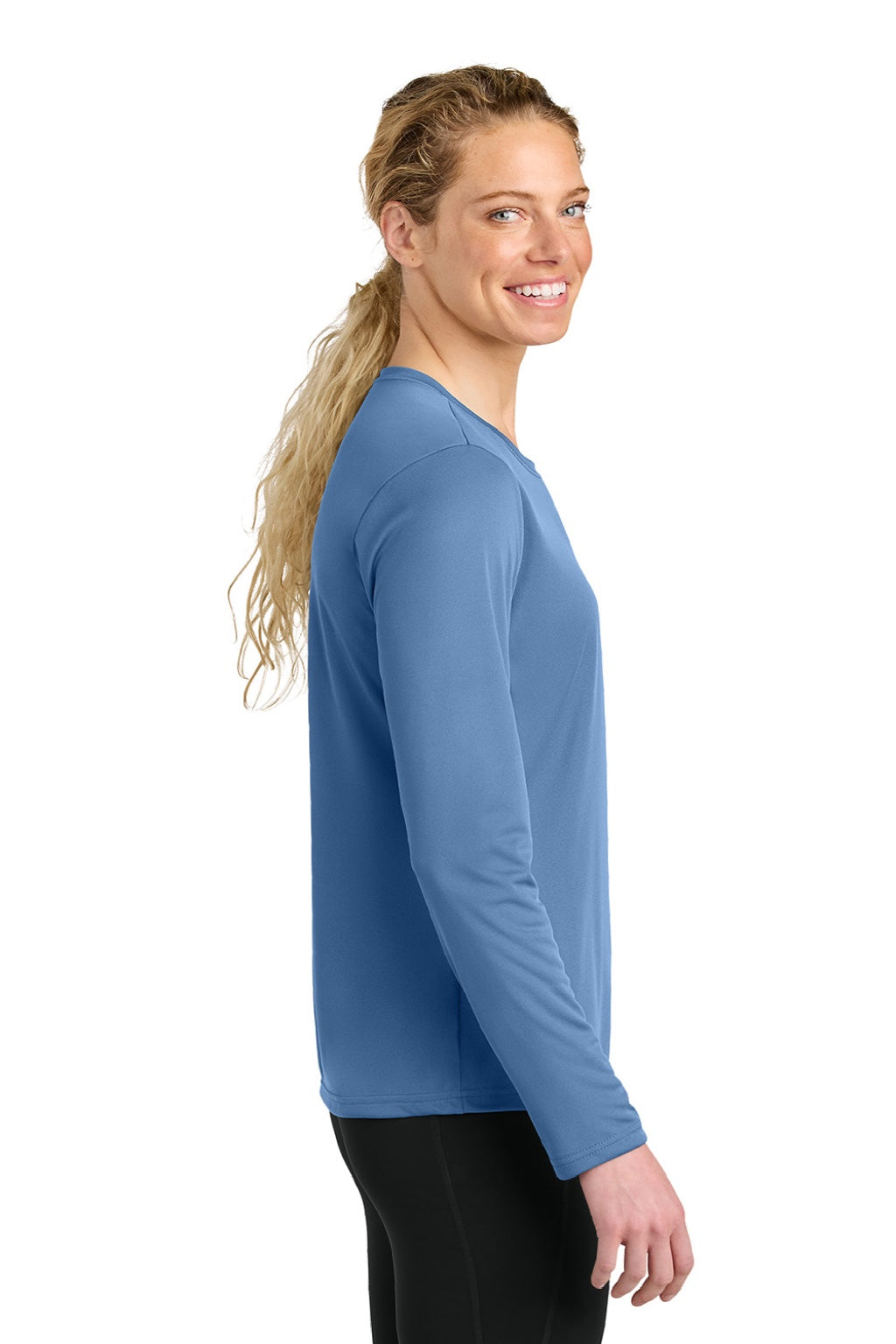 Womens Cooling Performance Long Sleeve Crewneck T-Shirt - Light Blue - COMING SOON