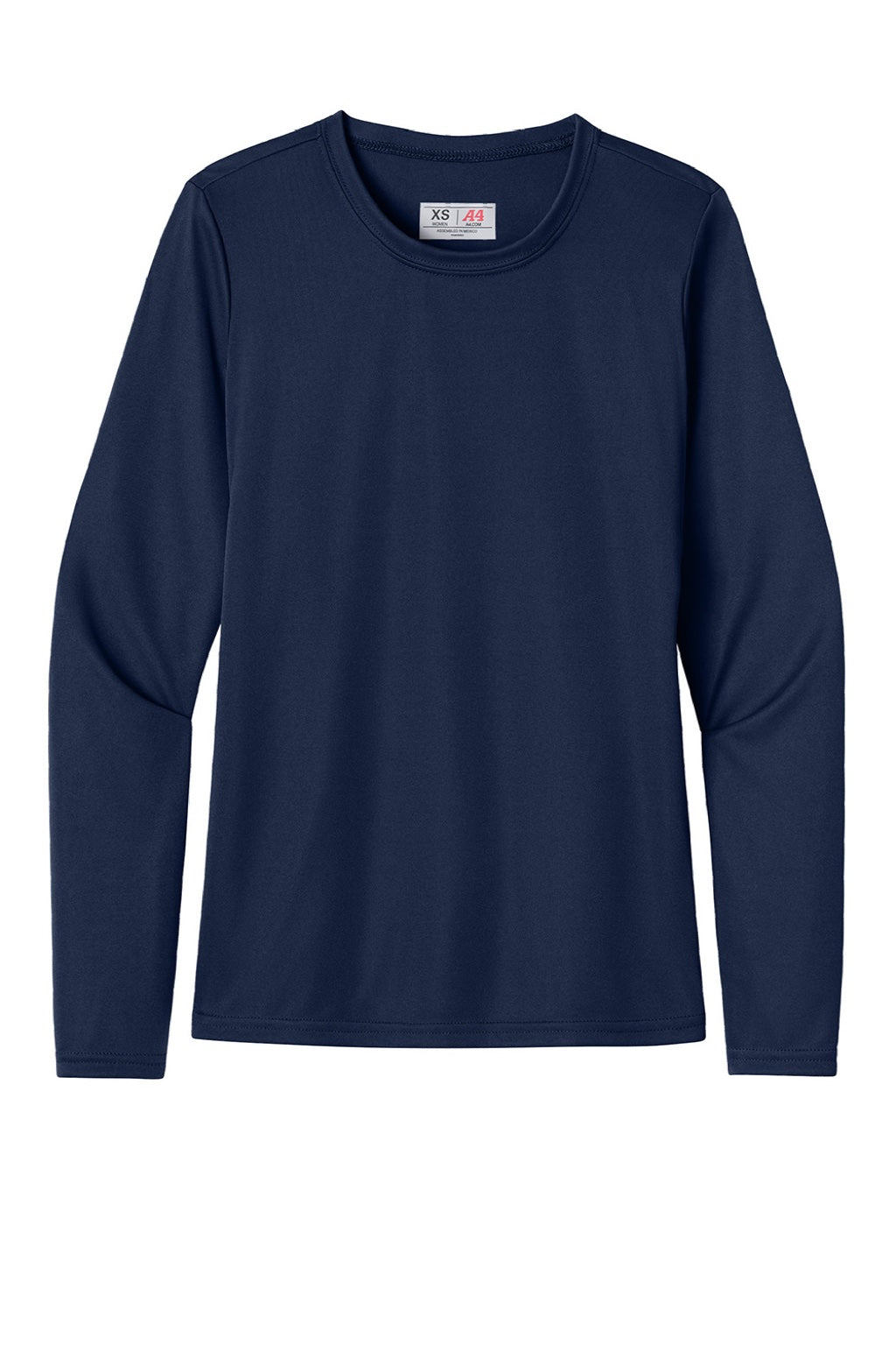 Womens Cooling Performance Long Sleeve Crewneck T-Shirt - Navy Blue - COMING SOON