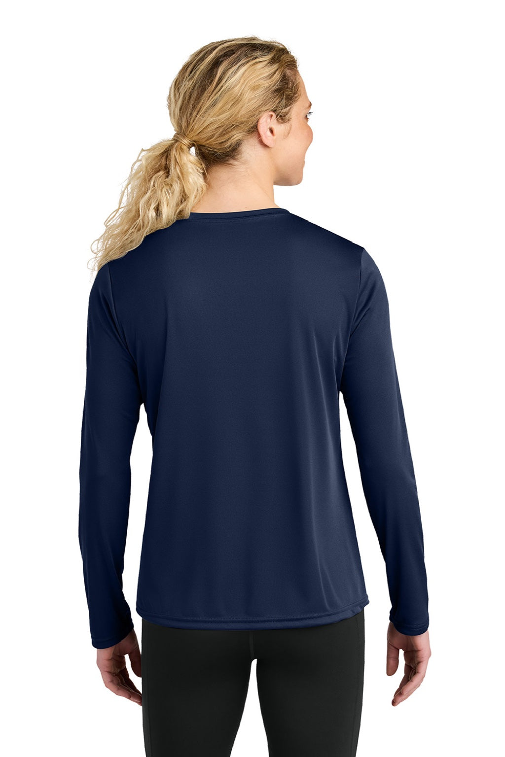 Womens Cooling Performance Long Sleeve Crewneck T-Shirt - Navy Blue - COMING SOON