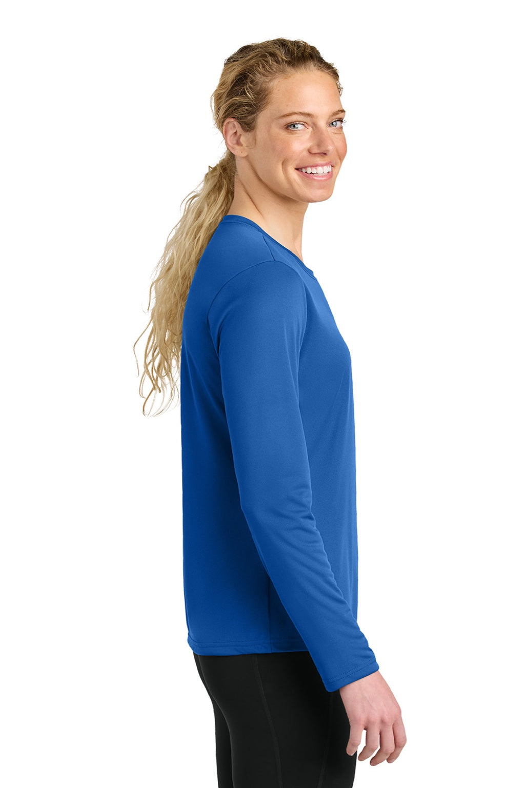 Womens Cooling Performance Long Sleeve Crewneck T-Shirt - Royal Blue - COMING SOON