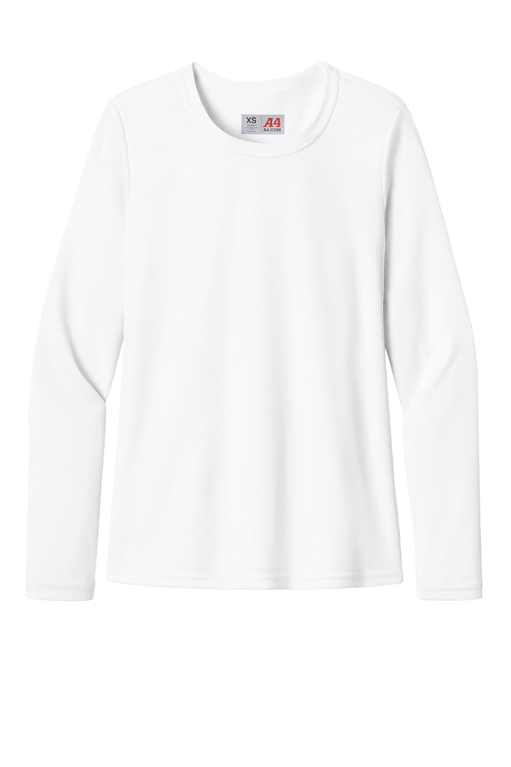 Womens Cooling Performance Long Sleeve Crewneck T-Shirt - White - COMING SOON