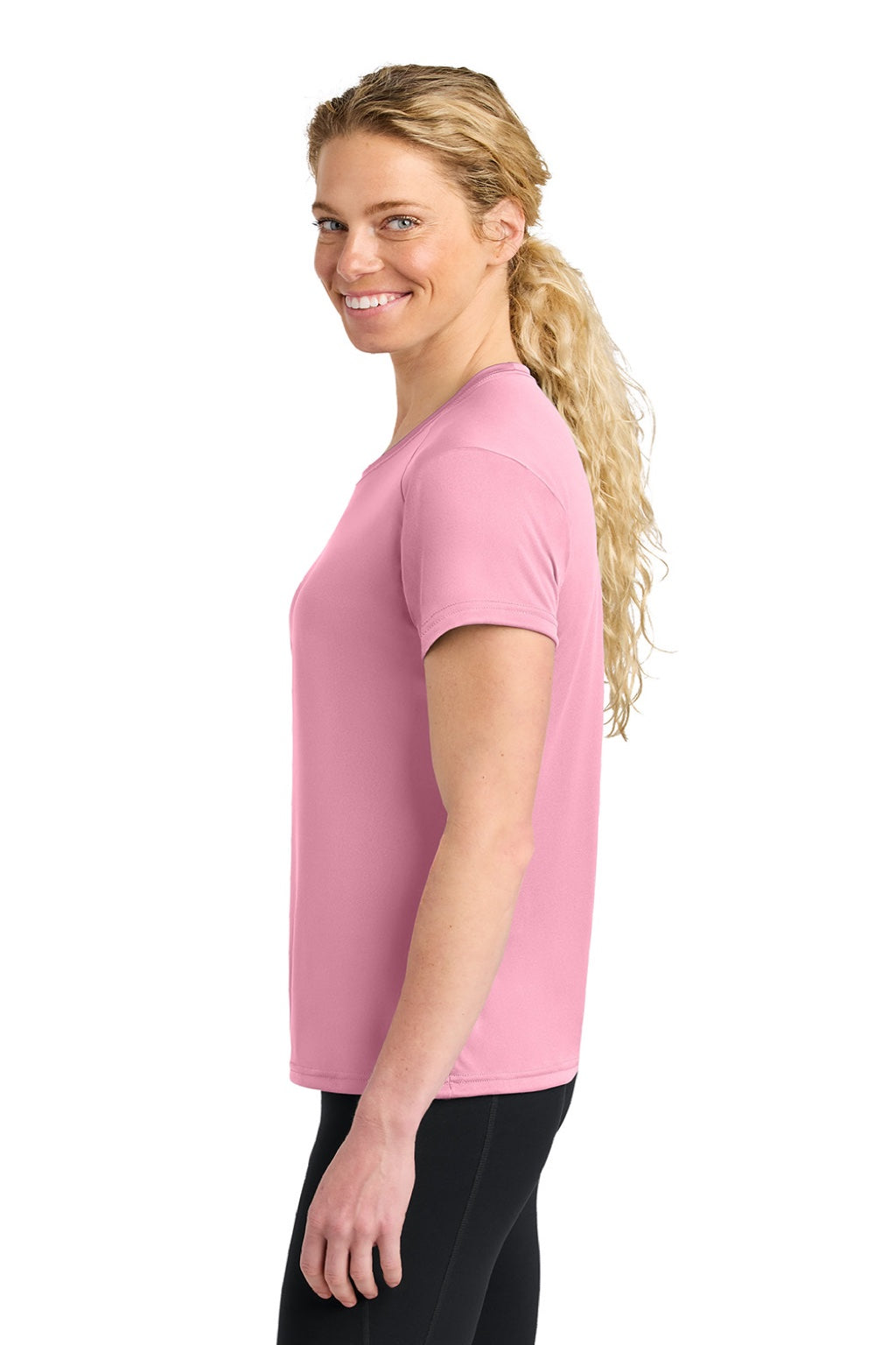 Womens Performance Moisture Wicking Short Sleeve Crewneck T-Shirt - Pink