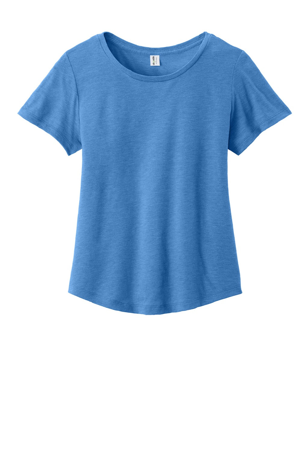 Womens Short Sleeve Scoop Neck T Shirt - Azure Blue - NEW