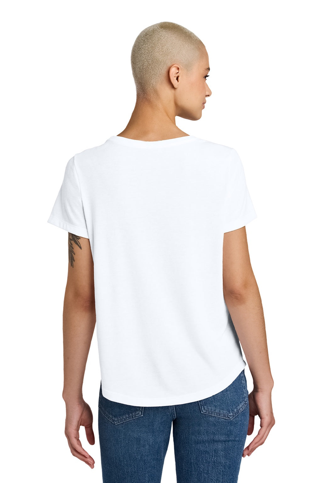 Womens Short Sleeve Scoop Neck T Shirt - Bright White - NEW