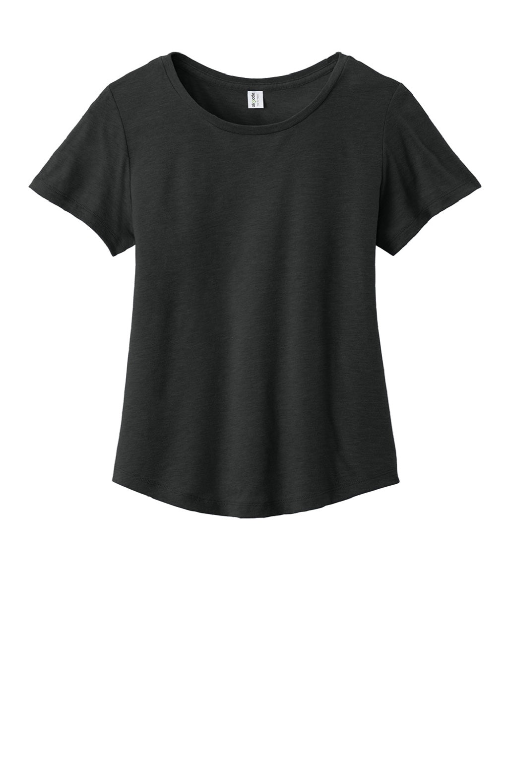 Womens Short Sleeve Scoop Neck T Shirt - Deep Black - NEW