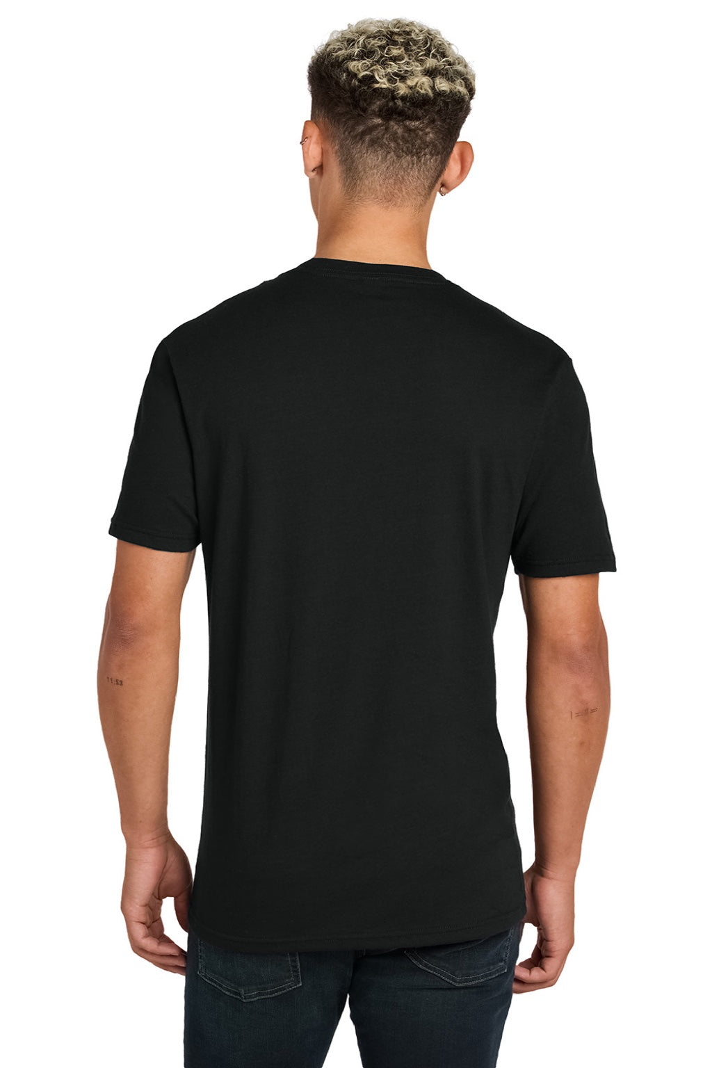 Mens Recycled Short Sleeve Crewneck T-Shirt - Deep Black - NEW