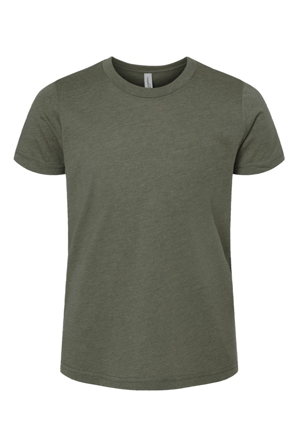 Youth CVC Short Sleeve Crewneck T-Shirt - Heather Military Green - NEW