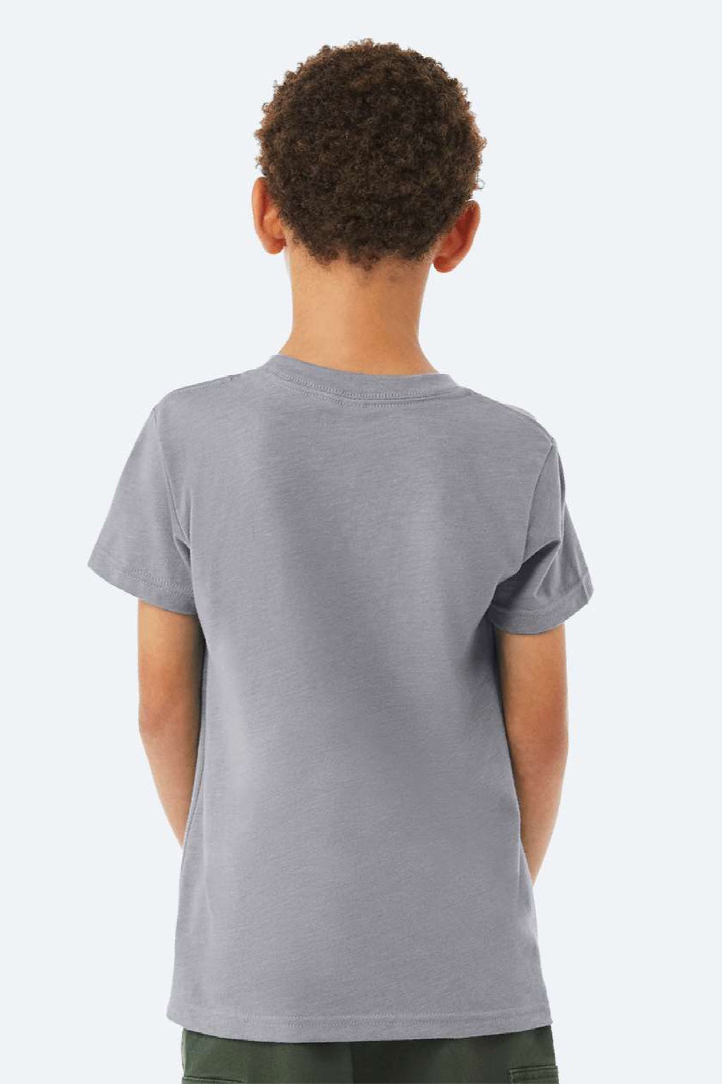 Youth CVC Short Sleeve Crewneck T-Shirt - Heather Storm Blue - NEW