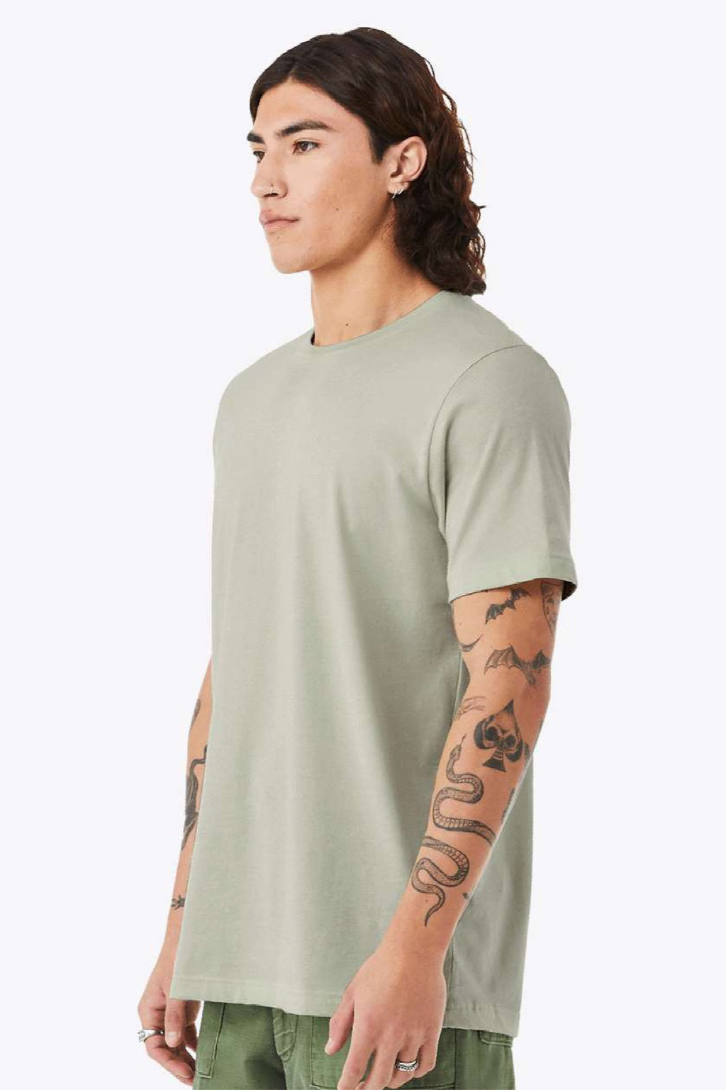 Mens Jersey Short Sleeve Crewneck T-Shirt - Thyme Green - NEW