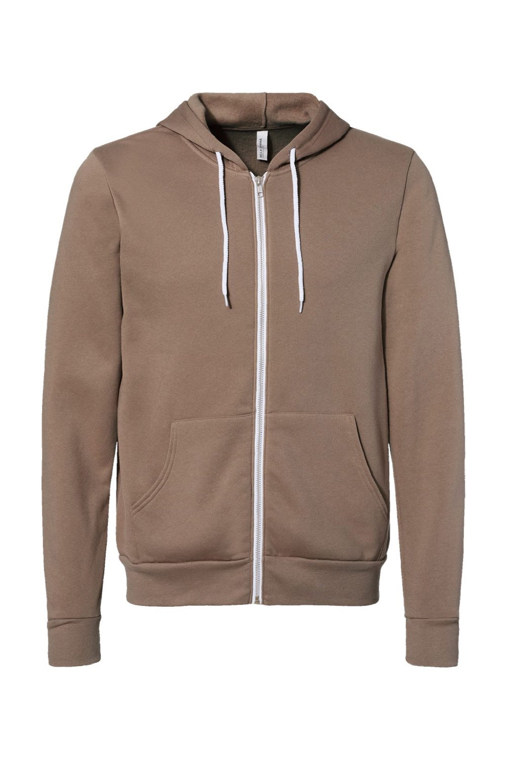 Mens Fleece Full Zip Hooded Sweatshirt Hoodie w/ Pockets - Vintage Brown - NEW