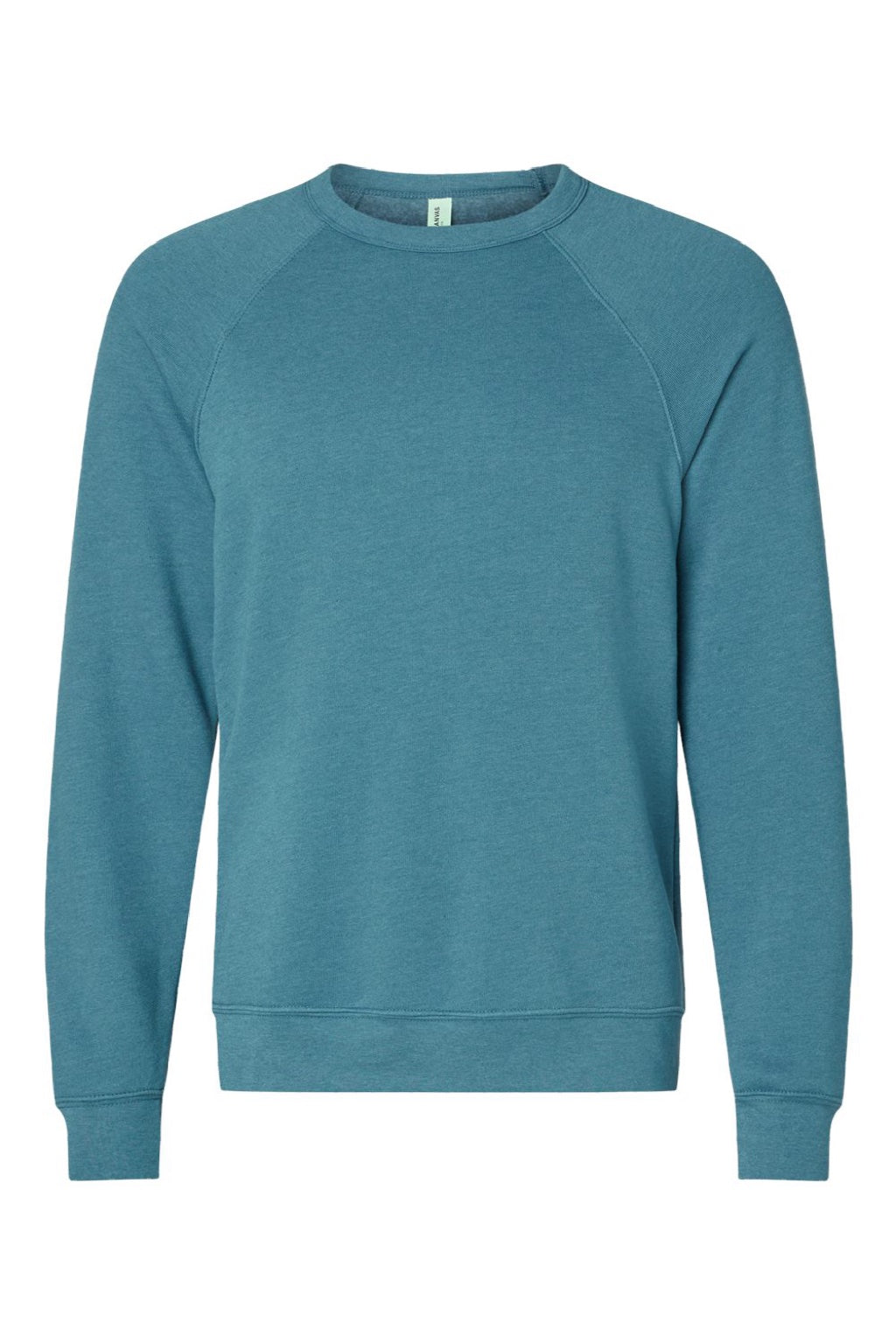 Mens Sponge Fleece Crewneck Sweatshirt - Heather Deep Teal Blue - NEW