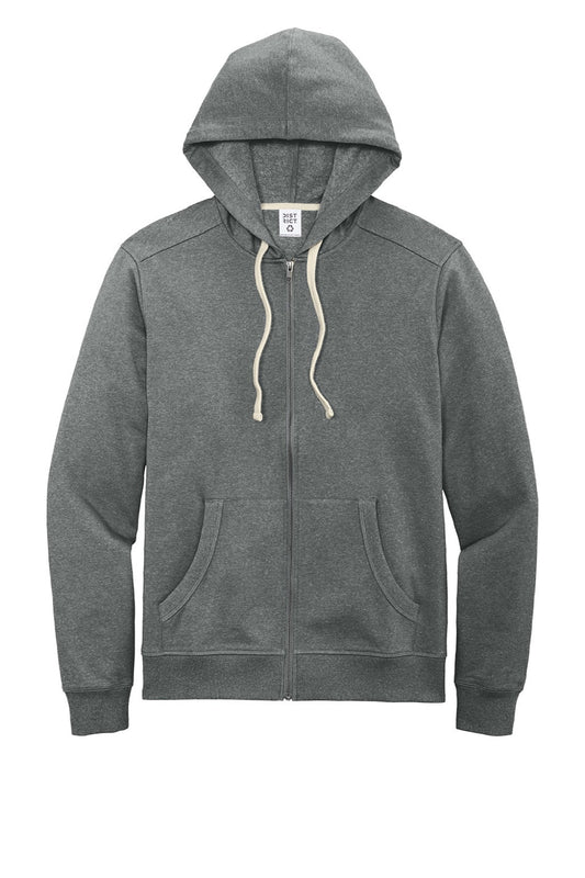 Mens Re-Fleece Full Zip Hooded Sweatshirt Hoodie w/ Pockets - Heather Deep Grey - NEW