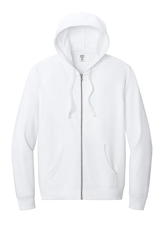 Mens Re-Fleece Full Zip Hooded Sweatshirt Hoodie w/ Pockets - White - NEW