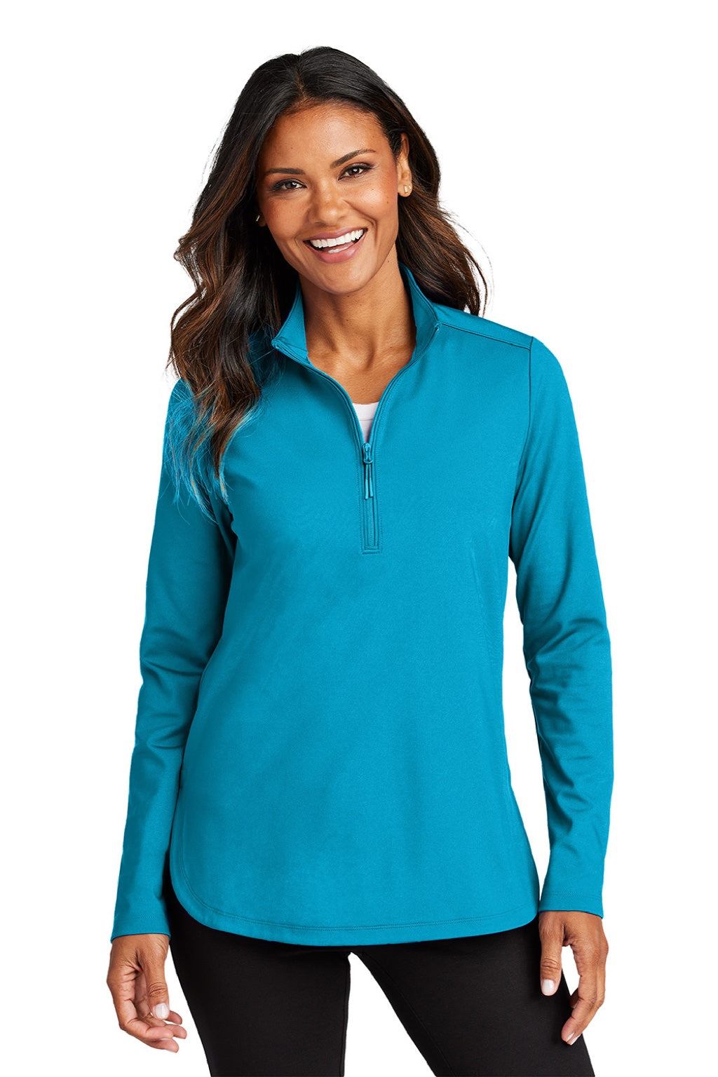 Womens C-FREE Double Knit Moisture Wicking 1/4 Zip Sweatshirt - Parcel Blue - NEW