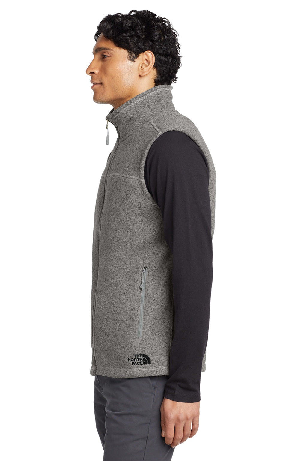 Mens Sweater Fleece Full Zip Vest - Heather Medium Grey - COMING SOON
