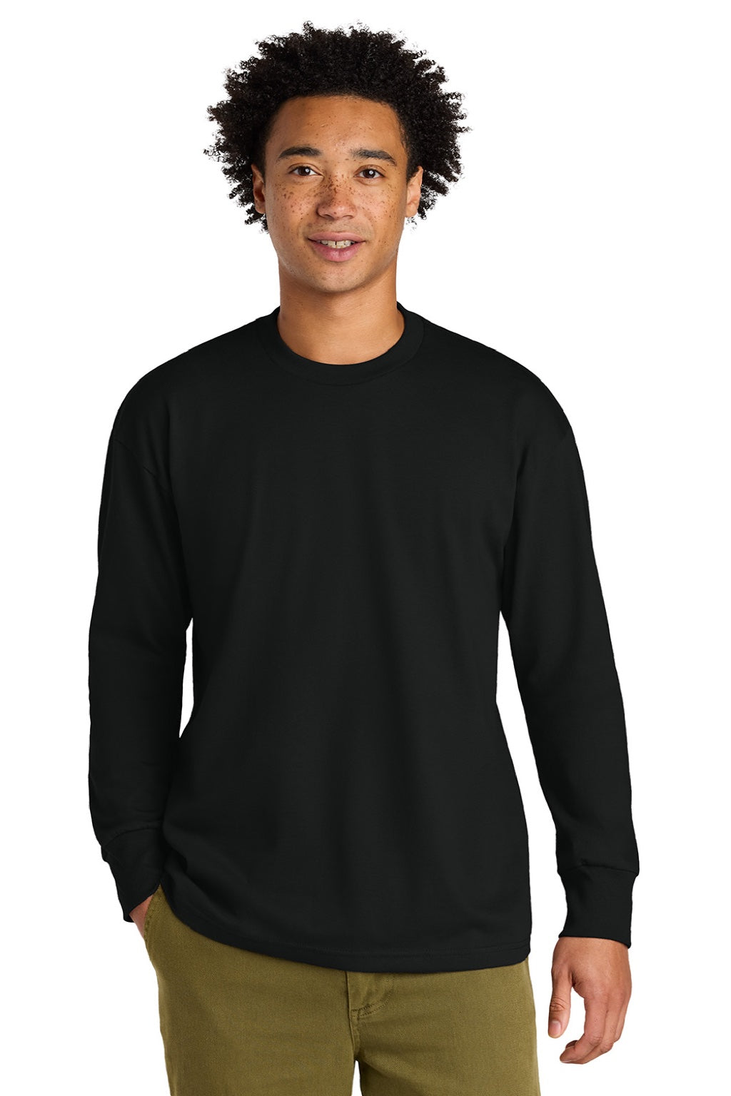 Mens Long Sleeve Crewneck T-Shirt - Black - COMING SOON