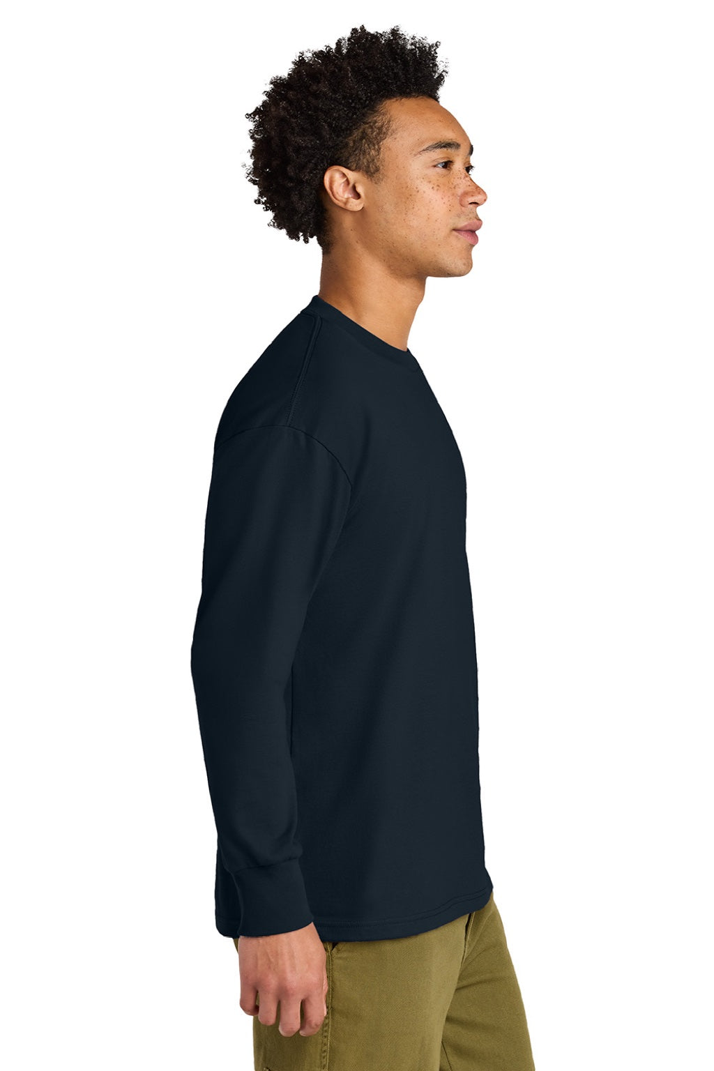 Mens Long Sleeve Crewneck T-Shirt - Midnight Navy Blue - COMING SOON