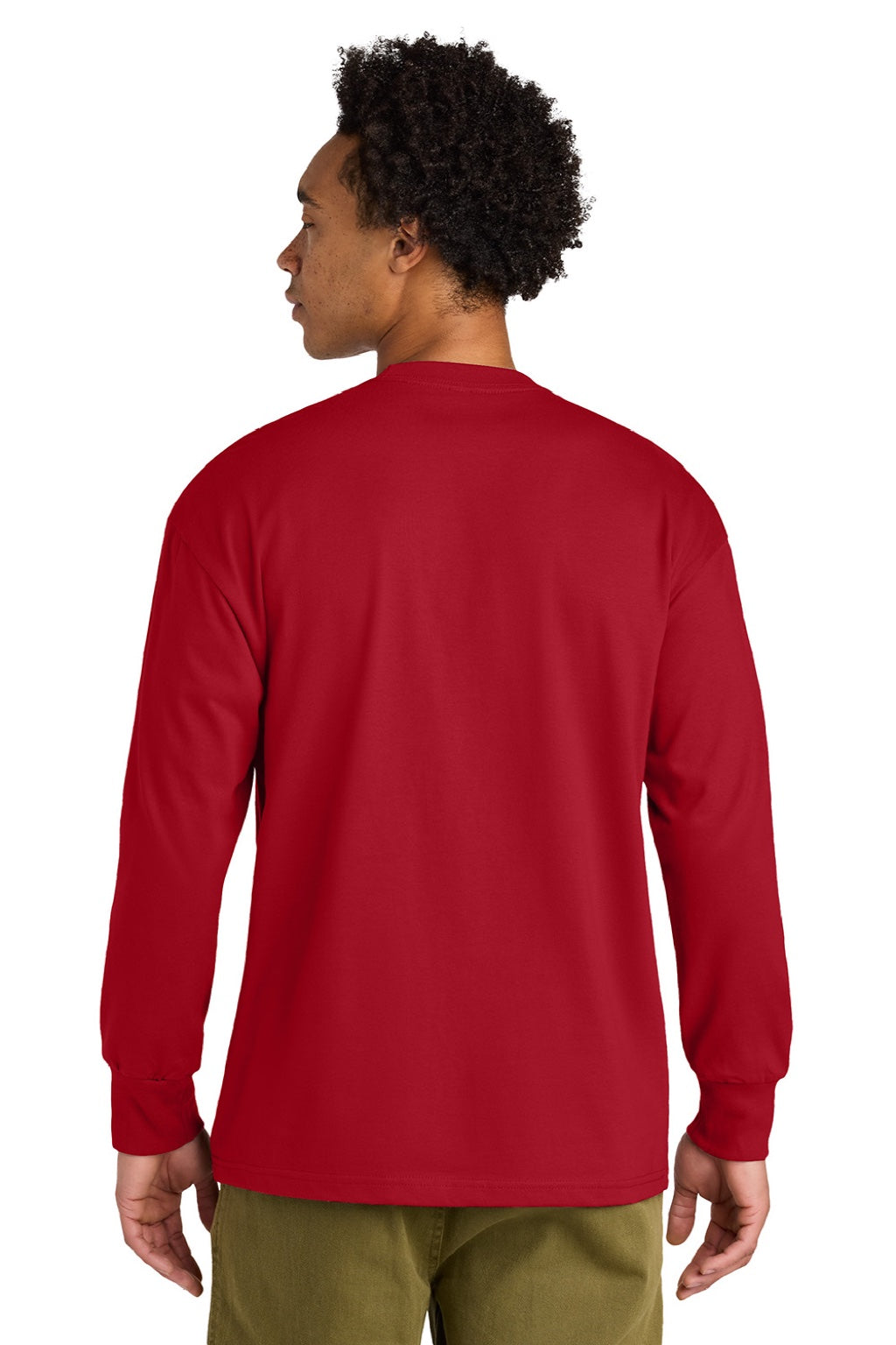 Mens Long Sleeve Crewneck T-Shirt - Red - COMING SOON