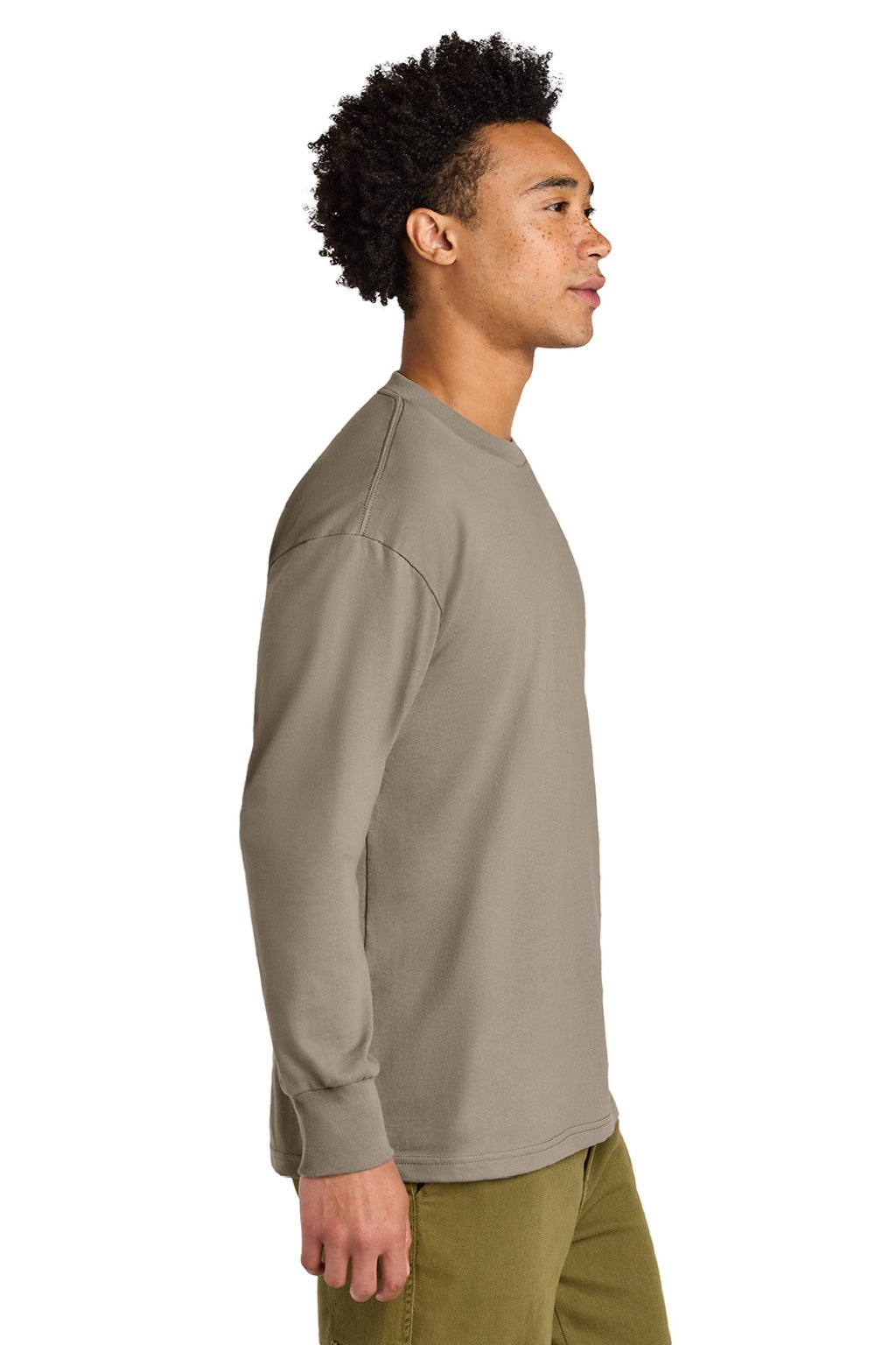 Mens Long Sleeve Crewneck T-Shirt - Tan - COMING SOON