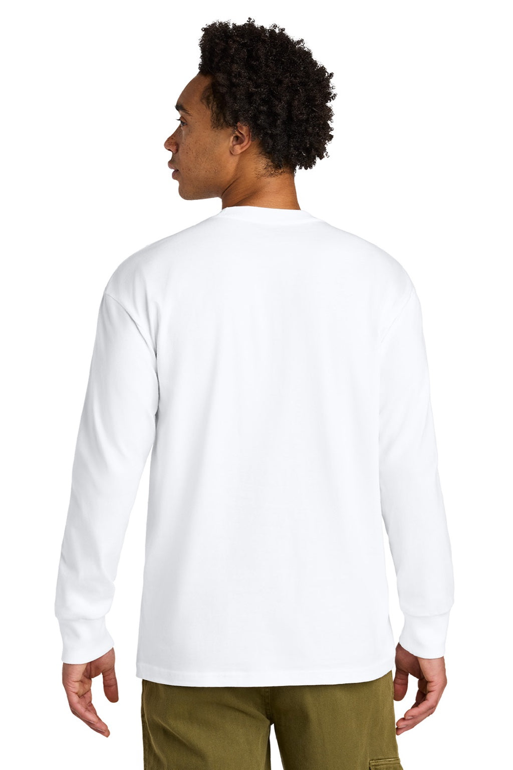 Mens Long Sleeve Crewneck T-Shirt - White - COMING SOON