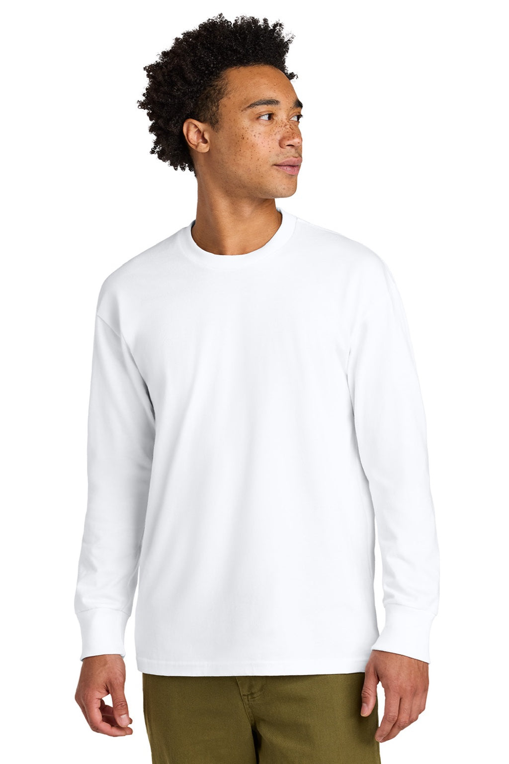 Mens Long Sleeve Crewneck T-Shirt - White - COMING SOON
