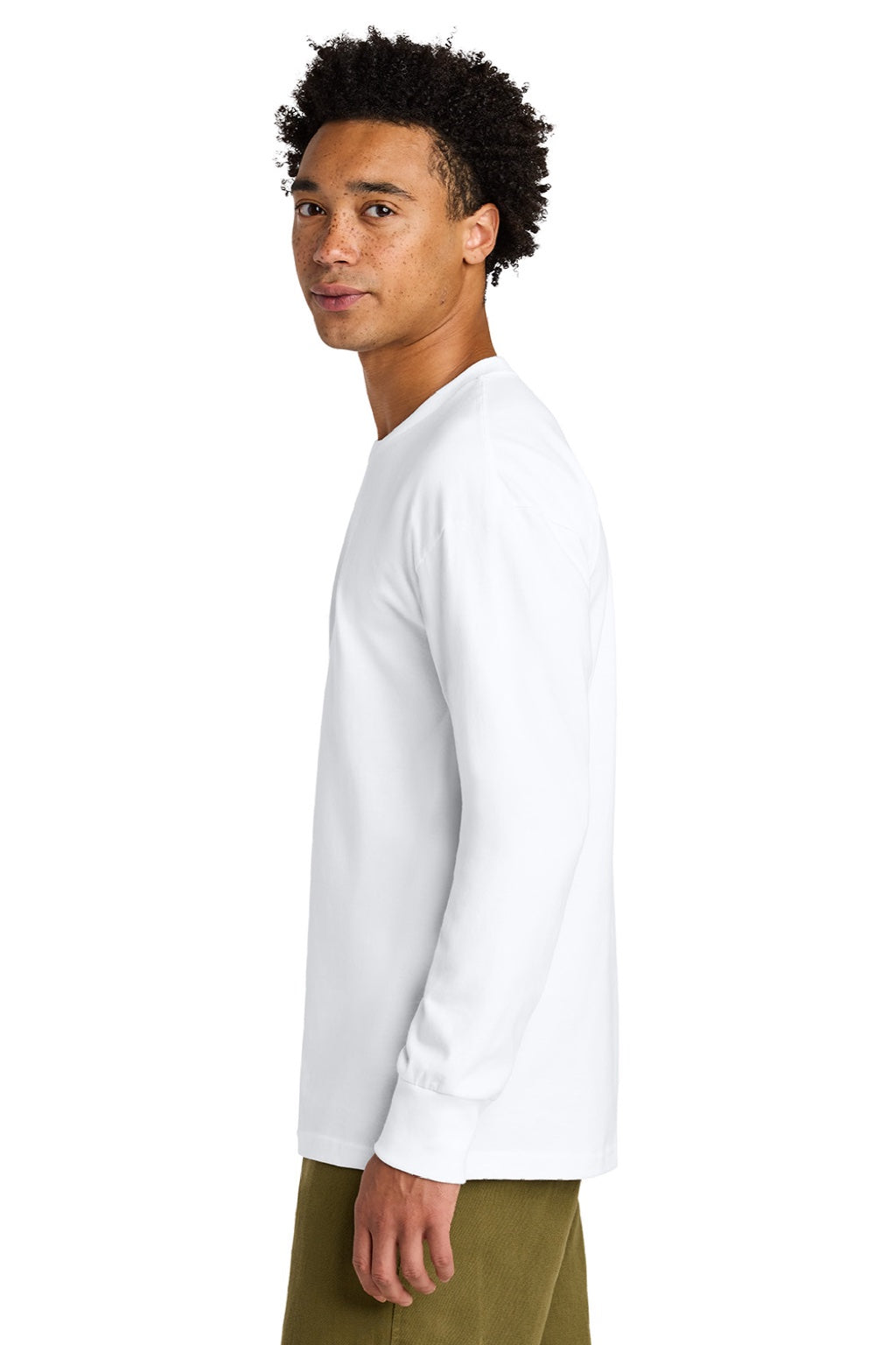 Mens Long Sleeve Crewneck T-Shirt - White - COMING SOON