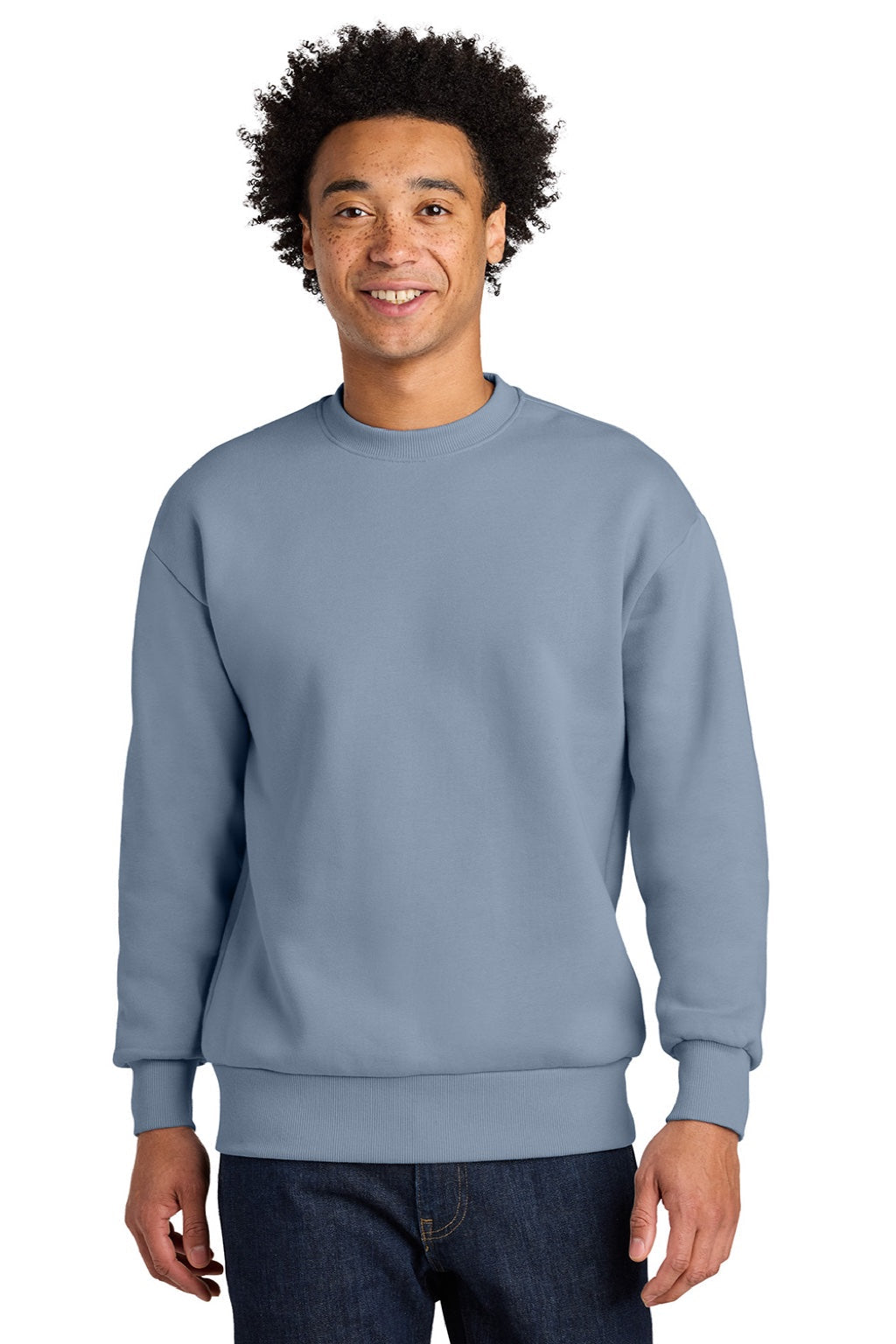 Mens Crewneck Sweatshirt - Stonewashed Denim Blue - COMING SOON