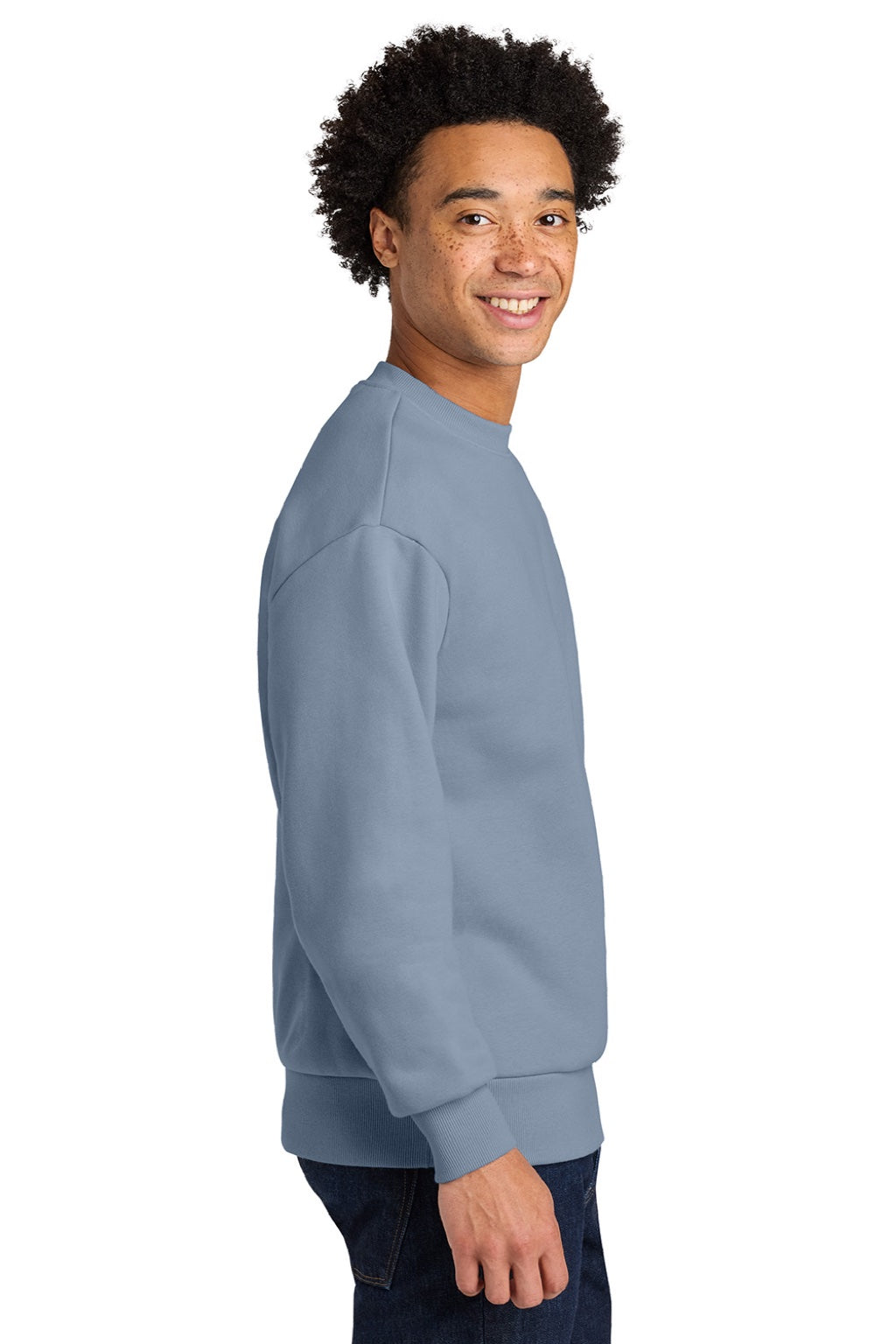 Mens Crewneck Sweatshirt - Stonewashed Denim Blue - COMING SOON