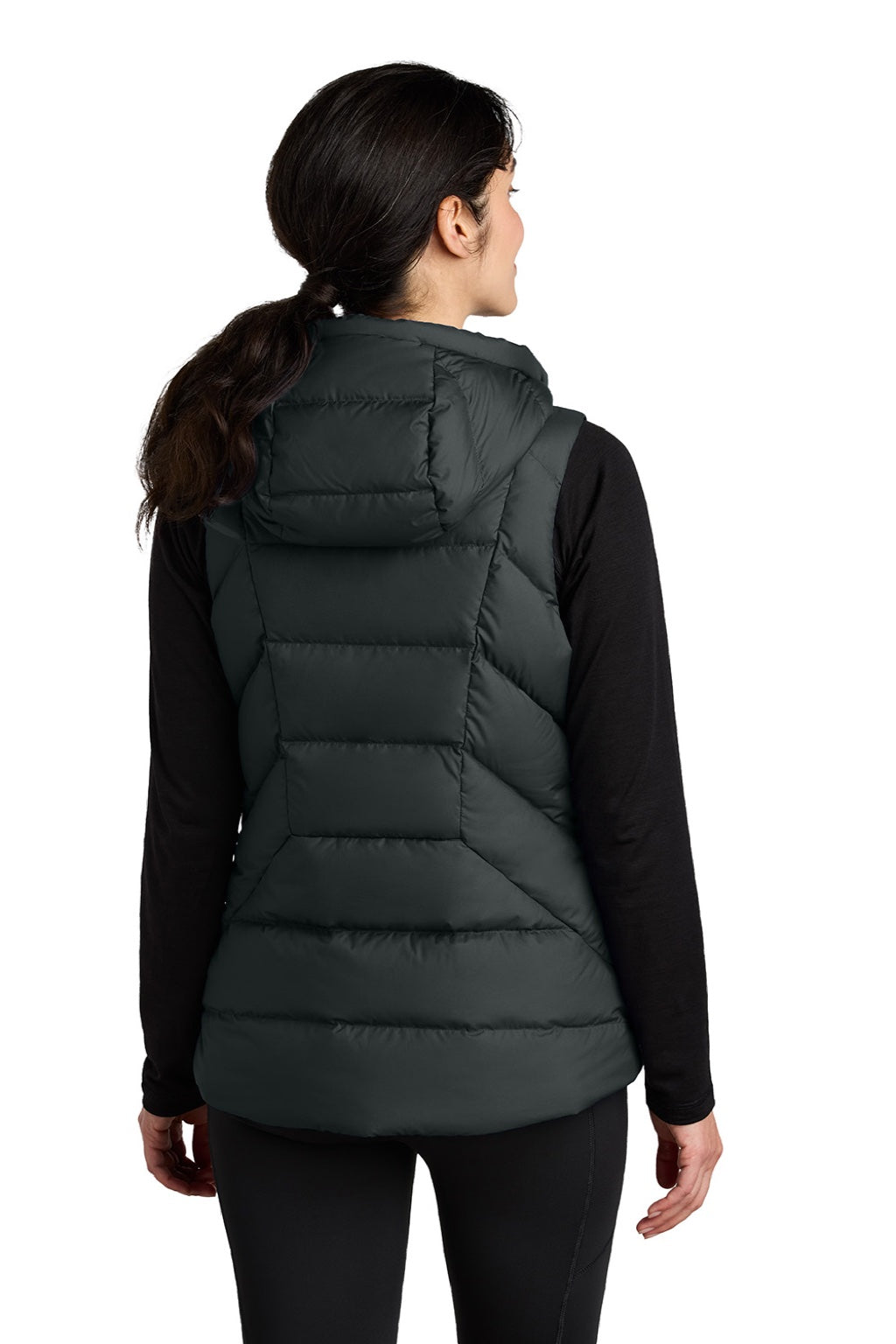 Womens Coldsnap Down Filled Full Zip Hooded Vest - Black - COMING SOON