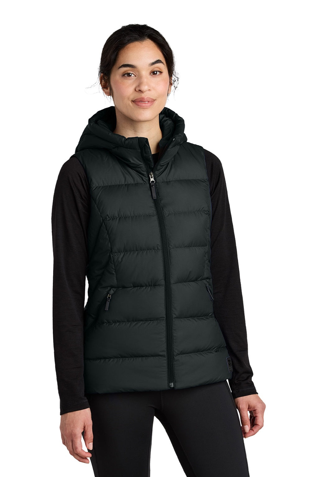 Womens Coldsnap Down Filled Full Zip Hooded Vest - Black - COMING SOON