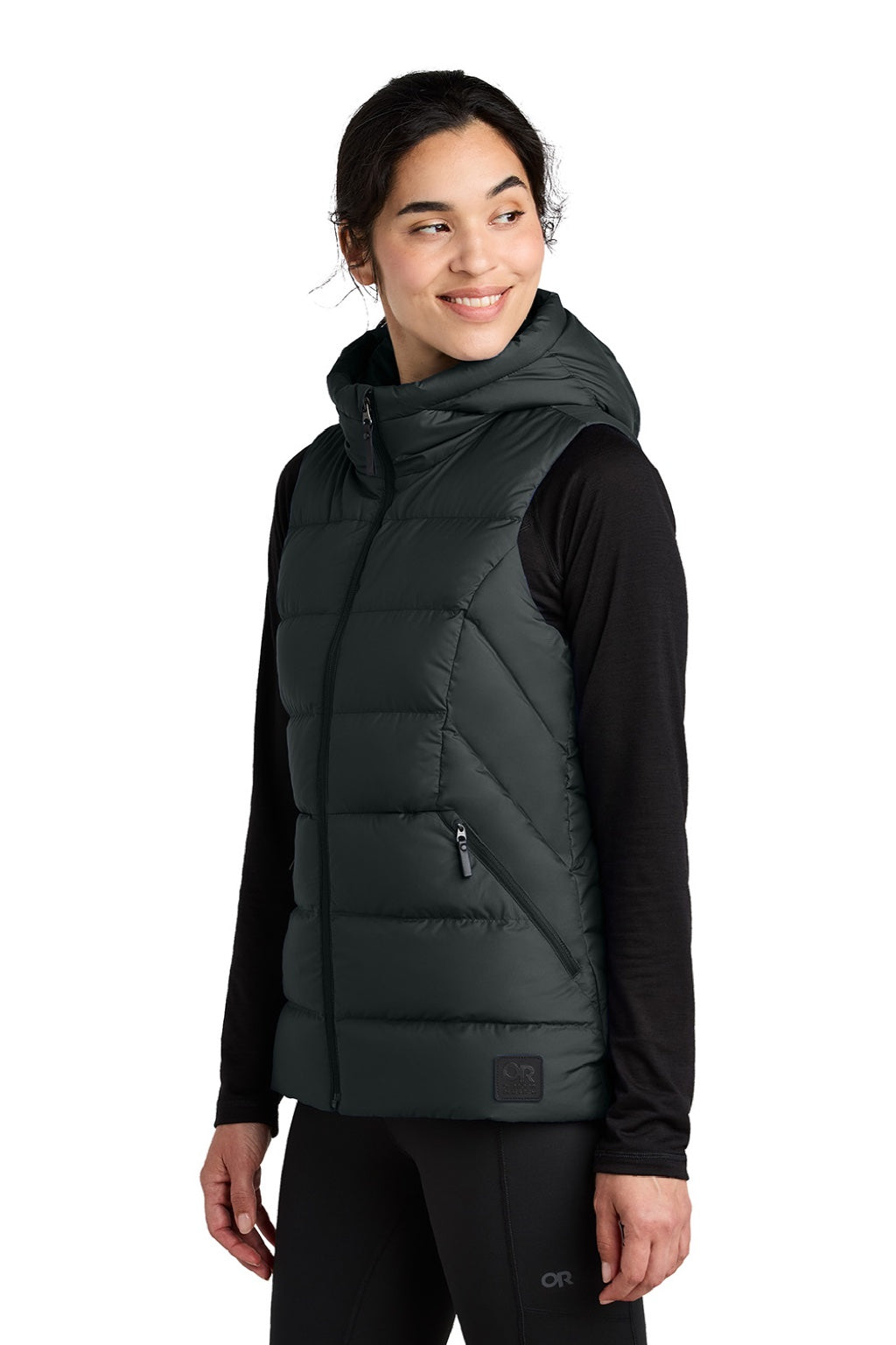 Womens Coldsnap Down Filled Full Zip Hooded Vest - Black - COMING SOON