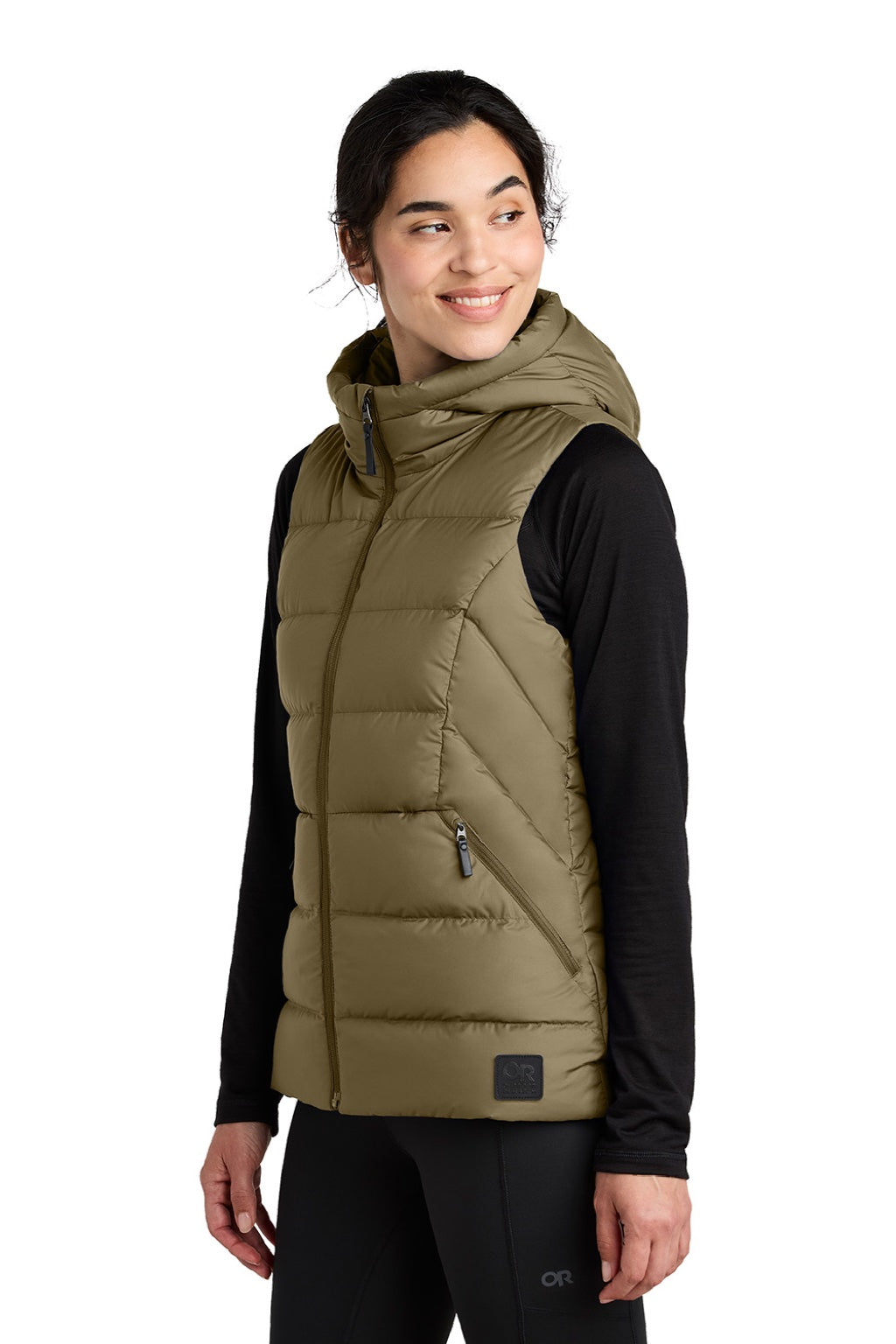 Womens Coldsnap Down Filled Full Zip Hooded Vest - Loden - COMING SOON