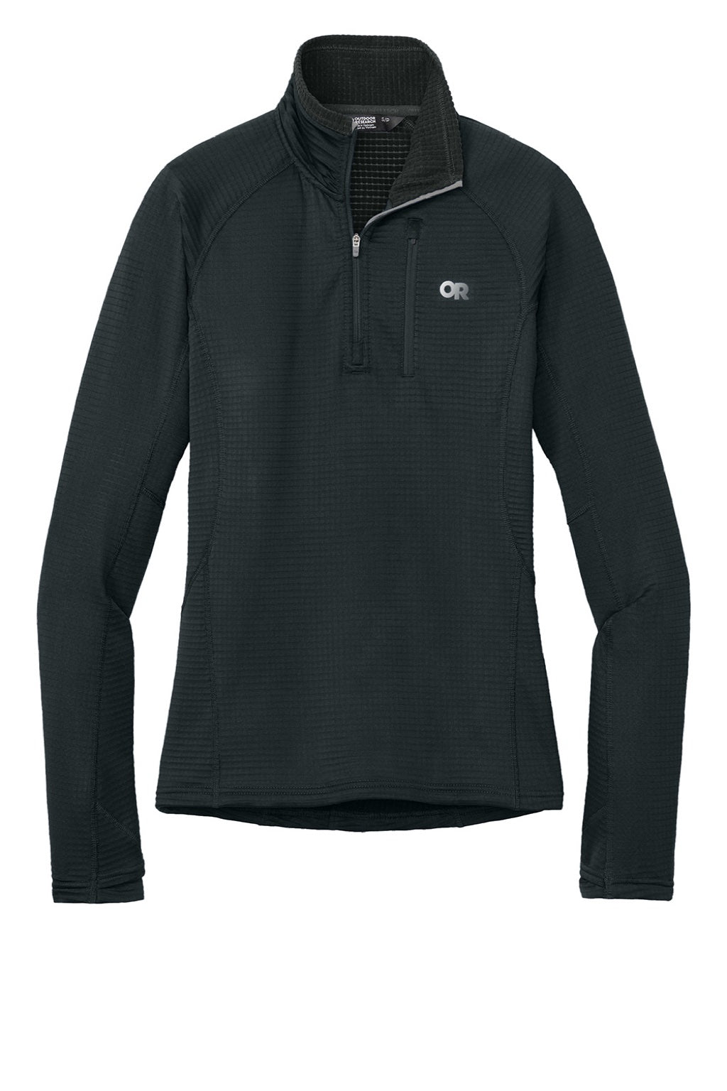 Womens Tech Grid Fleece 1/4 Zip Sweatshirt - Black - COMING SOON