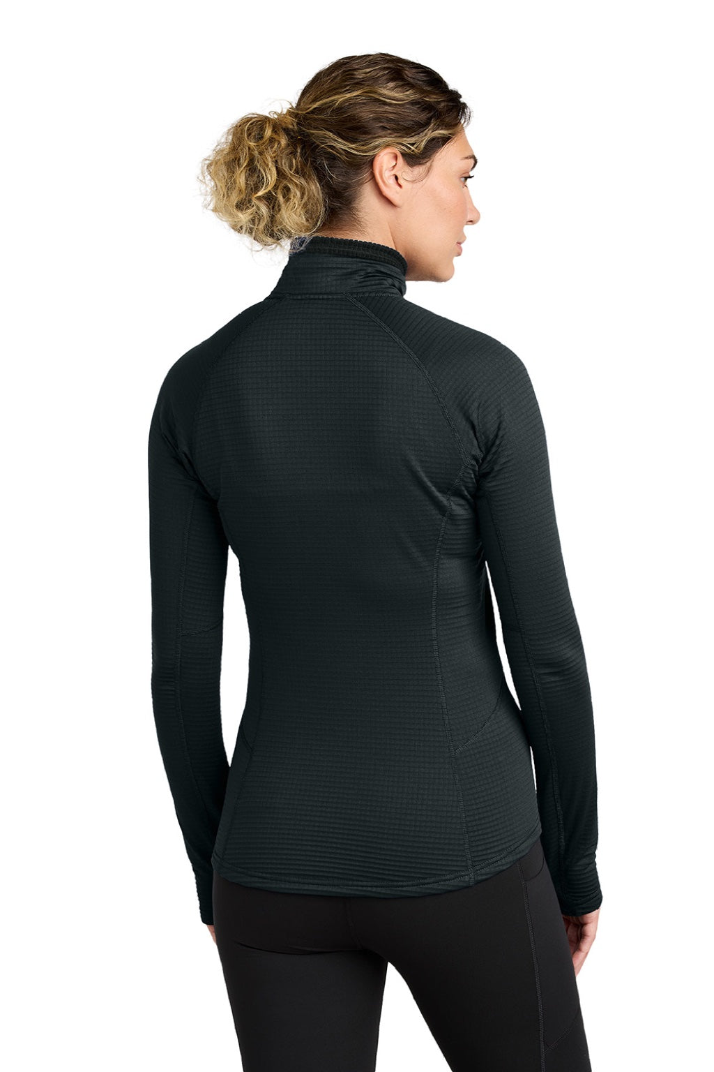 Womens Tech Grid Fleece 1/4 Zip Sweatshirt - Black - COMING SOON