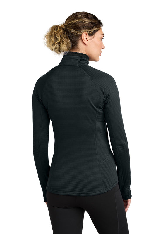 Womens Tech Grid Fleece 1/4 Zip Sweatshirt - Black - COMING SOON